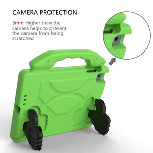 For iPad mini 6 EVA Material Children Flat Anti Falling Cover Protective Shell with Thumb Bracket(Green)