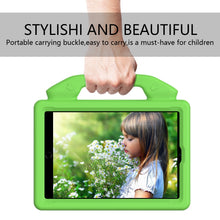 For iPad mini 6 EVA Material Children Flat Anti Falling Cover Protective Shell with Thumb Bracket(Green)