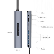 V161B 9-in-1 Type-C to HD / VGA / USB3.0 / SD / 3.5mm Audio / TF Card Reader HUB