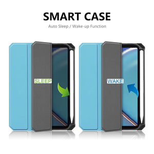 For iPad mini 6 ENKAY Custer Texture Horizontal Flip PU+TPU Leather Tablet Case with Three-folding Holder & Sleep / Wake-up Function & Pen Holder(Dark Green)