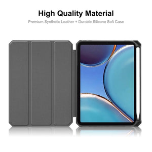 For iPad mini 6 ENKAY Custer Texture Horizontal Flip PU+TPU Leather Tablet Case with Three-folding Holder & Sleep / Wake-up Function & Pen Holder(Dark Green)