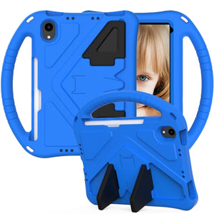 For iPad mini 6 EVA Flat Anti Falling Protective Tablet Case Shell with Holder(Blue)