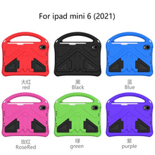 For iPad mini 6 EVA Flat Anti Falling Protective Tablet Case Shell with Holder(Rose Red)