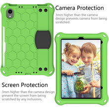 For iPad mini 6 Honeycomb Design EVA + PC Material Four Corner Anti Falling Flat Protective Shell With Strap(Green+Black)