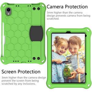 For iPad mini 6 Honeycomb Design EVA + PC Material Four Corner Anti Falling Flat Protective Shell With Strap(Green+Black)