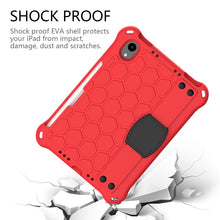 For iPad mini 6 Honeycomb Design EVA + PC Material Four Corner Anti Falling Flat Protective Shell With Strap(Red+Black)