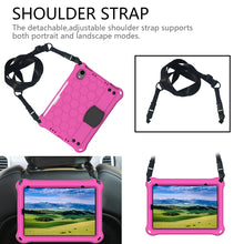 For iPad mini 6 Honeycomb Design EVA + PC Material Four Corner Anti Falling Flat Protective Shell With Strap(Rose Red+Black)