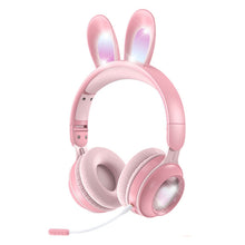 KE-01 Rabbit Ear Wireless Bluetooth 5.0 Stereo Music Foldable Headset with Mic For PC(Pink)