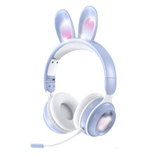 KE-01 Rabbit Ear Wireless Bluetooth 5.0 Stereo Music Foldable Headset with Mic For PC(Sky Blue)