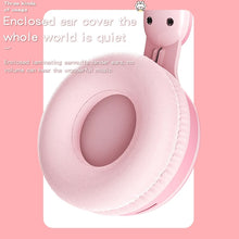 KE-01 Rabbit Ear Wireless Bluetooth 5.0 Stereo Music Foldable Headset with Mic For PC(Pink)