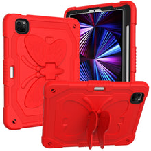 Pure Color PC + Silicone Anti-drop Tablet Tablet Case with Butterfly Holder & Pen Slot For iPad Pro 11 2018 & 2020 & 2021 & Air 2020 10.9(Red)