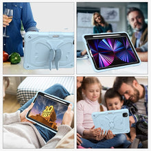 Pure Color PC + Silicone Anti-drop Tablet Tablet Case with Butterfly Holder & Pen Slot For iPad Pro 11 2018 & 2020 & 2021 & Air 2020 10.9(Ice Blue)