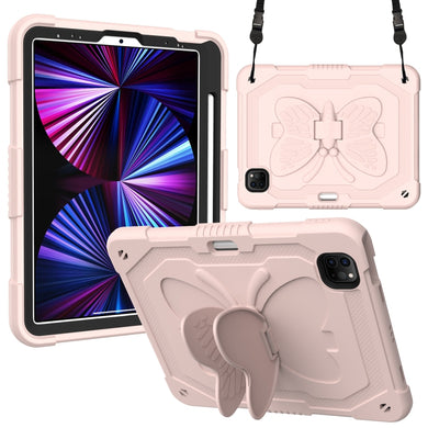 Pure Color PC + Silicone Anti-drop Tablet Tablet Case with Butterfly Holder & Pen Slot For iPad Pro 11 2018 & 2020 & 2021 & Air 2020 10.9