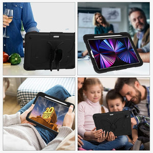 Pure Color PC + Silicone Anti-drop Tablet Tablet Case with Butterfly Holder & Pen Slot For iPad Pro 11 2018 & 2020 & 2021 & Air 2020 10.9(Black)