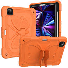 Pure Color PC + Silicone Anti-drop Tablet Tablet Case with Butterfly Holder & Pen Slot For iPad Pro 11 2018 & 2020 & 2021 & Air 2020 10.9(Kumquat)
