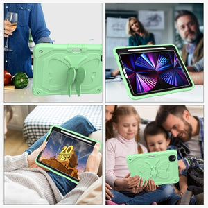 Pure Color PC + Silicone Anti-drop Tablet Tablet Case with Butterfly Holder & Pen Slot For iPad Pro 11 2018 & 2020 & 2021 & Air 2020 10.9(Fresh Green)