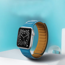 Silicone Magnetic Strap Watch Band For Apple Watch Series 8&7 41mm / SE 2&6&SE&5&4 40mm / 3&2&1 38mm(Dark Blue)