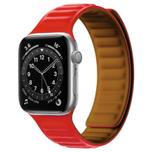 Silicone Magnetic Strap Watch Band For Apple Watch Ultra 49mm / Series 8&7 45mm / SE 2&6&SE&5&4 44mm / 3&2&1 42mm(Red)