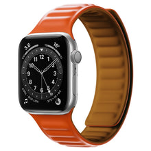 Silicone Magnetic Strap Watch Band For Apple Watch Ultra 49mm / Series 8&7 45mm / SE 2&6&SE&5&4 44mm / 3&2&1 42mm(Orange Red)