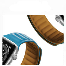 Silicone Magnetic Strap Watch Band For Apple Watch Ultra 49mm / Series 8&7 45mm / SE 2&6&SE&5&4 44mm / 3&2&1 42mm(Dark Blue)