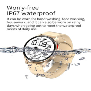 P30 1.3 inch Color Screen Smart Watch, IP67 Waterproof,Support Bluetooth Call/Heart Rate Monitoring/Blood Pressure Monitoring/Blood Oxygen Monitoring/Sleep Monitoring(Gold)