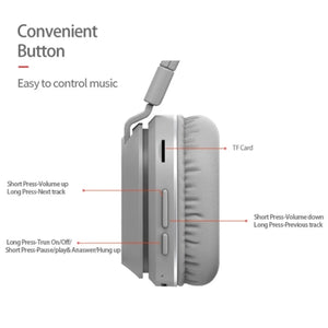 P2 Foldable Stereo Bluetooth Wireless Headset Built-in Mic for PC / Cell Phones(White)