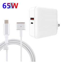 A6 PD 65W USB-C / Type-C + QC3.0 USB Laptop Adapter + 1.8m USB-C / Type-C to MagSafe 2 / T Data Cable Set for MacBook Series, US Plug + UK Plug