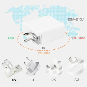 A6 PD 65W USB-C / Type-C + QC3.0 USB Laptop Adapter + 1.8m USB-C / Type-C to MagSafe 2 / T Data Cable Set for MacBook Series, US Plug + EU Plug + UK Plug