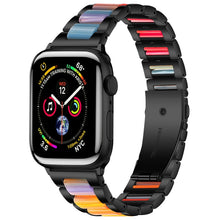Metal + Resin Watch Band For Apple Watch Ultra 49mm / Series 8&7 45mm / SE 2&6&SE&5&4 44mm / 3&2&1 42mm(Black Color)