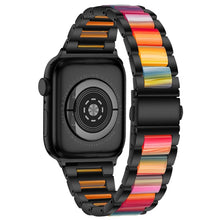Metal + Resin Watch Band For Apple Watch Ultra 49mm / Series 8&7 45mm / SE 2&6&SE&5&4 44mm / 3&2&1 42mm(Black Color)