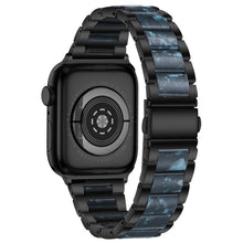 Metal + Resin Watch Band For Apple Watch Ultra 49mm / Series 8&7 45mm / SE 2&6&SE&5&4 44mm / 3&2&1 42mm(Black Blue)