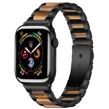 Metal + Resin Watch Band For Apple Watch Ultra 49mm / Series 8&7 45mm / SE 2&6&SE&5&4 44mm / 3&2&1 42mm(Black Brown)
