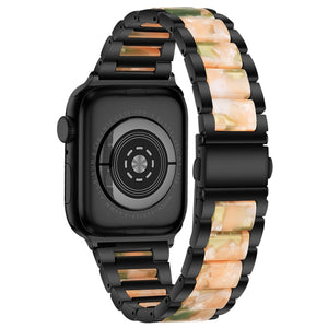 Metal + Resin Watch Band For Apple Watch Ultra 49mm / Series 8&7 45mm / SE 2&6&SE&5&4 44mm / 3&2&1 42mm(Black Pink)