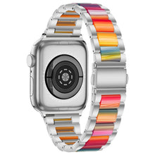 Metal + Resin Watch Band For Apple Watch Ultra 49mm / Series 8&7 45mm / SE 2&6&SE&5&4 44mm / 3&2&1 42mm(Silver Color)