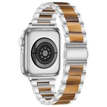 Metal + Resin Watch Band For Apple Watch Ultra 49mm / Series 8&7 45mm / SE 2&6&SE&5&4 44mm / 3&2&1 42mm(Silver Brown)