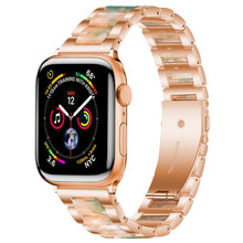 Metal + Resin Watch Band For Apple Watch Ultra 49mm / Series 8&7 45mm / SE 2&6&SE&5&4 44mm / 3&2&1 42mm(Rose Gold Pink)