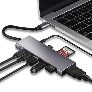 9-in-1 USB Type-C to HDMI+USB3.0x3+Type-C+PD+SD/TF+Audio HUB Adapter