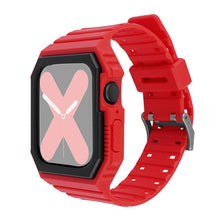 Silicone Strap with Case For Apple Watch Series 8&7 41mm / SE 2&6&SE&5&4 40mm / 3&2&1 38mm(Red)