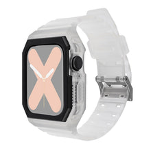 Silicone Strap with Case For Apple Watch Series 8&7 41mm / SE 2&6&SE&5&4 40mm / 3&2&1 38mm(Transparent White)