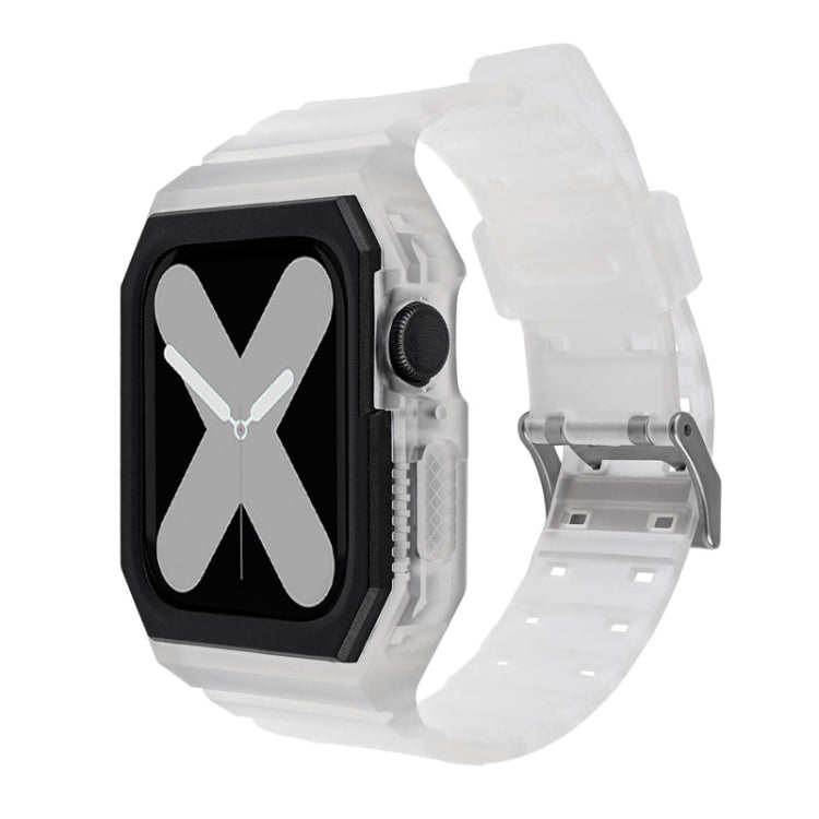 Silicone Strap with Case For Apple Watch Series 8&7 41mm / SE 2&6&SE&5&4 40mm / 3&2&1 38mm(Transparent White)