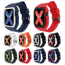 Silicone Strap with Case For Apple Watch Series 8&7 45mm / SE 2&6&SE&5&4 44mm / 3&2&1 42mm(Transparent White)