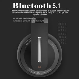 P6 Bluetooth 5.1 Wireless Stereo Headset with Microphone(Black)