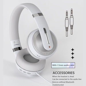 P6 Bluetooth 5.1 Wireless Stereo Headset with Microphone(White)