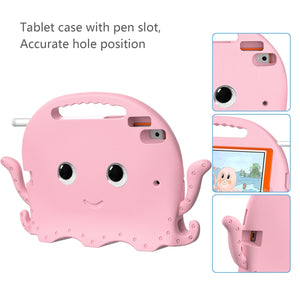 For iPad 10.2 2019 / 2020 Octopus Style EVA + PC Tablet Case with Strap(Pink)