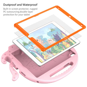 For iPad 10.2 2019 / 2020 Octopus Style EVA + PC Tablet Case with Strap(Pink)