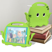 For iPad 10.2 2019 / 2020 Octopus Style EVA + PC Tablet Case with Strap(Grass Green)