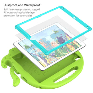 For iPad 10.2 2019 / 2020 Octopus Style EVA + PC Tablet Case with Strap(Grass Green)