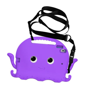 For iPad 10.2 2019 / 2020 Octopus Style EVA + PC Tablet Case with Strap(Purple)