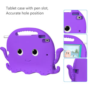 For iPad 10.2 2019 / 2020 Octopus Style EVA + PC Tablet Case with Strap(Purple)