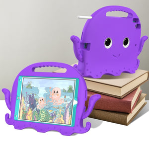 For iPad 10.2 2019 / 2020 Octopus Style EVA + PC Tablet Case with Strap(Purple)